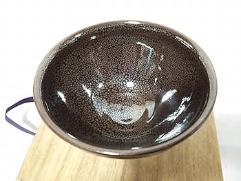 油滴天目抹茶碗　龍泉堂　五平造　共箱付き Amazon.co.jp: 一美堂茶道具草土窯 福田英明作『油滴天目茶碗